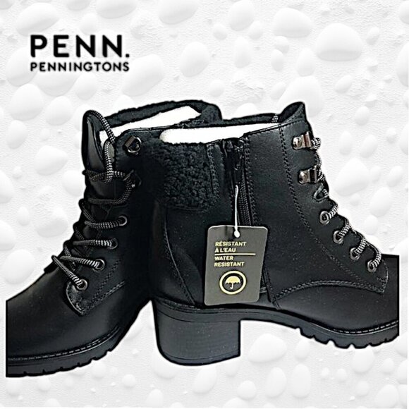 Penningtons Shoes - Penningtons A - MTL 1980 Winter Black Short Combat Style Boot NWOT SIZE 8W